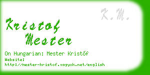 kristof mester business card