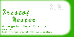 kristof mester business card